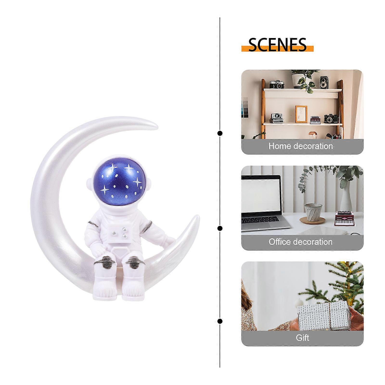 Resin Spaceman Decor for Desktop Use 1Pcs Blue Resin Office Decoration