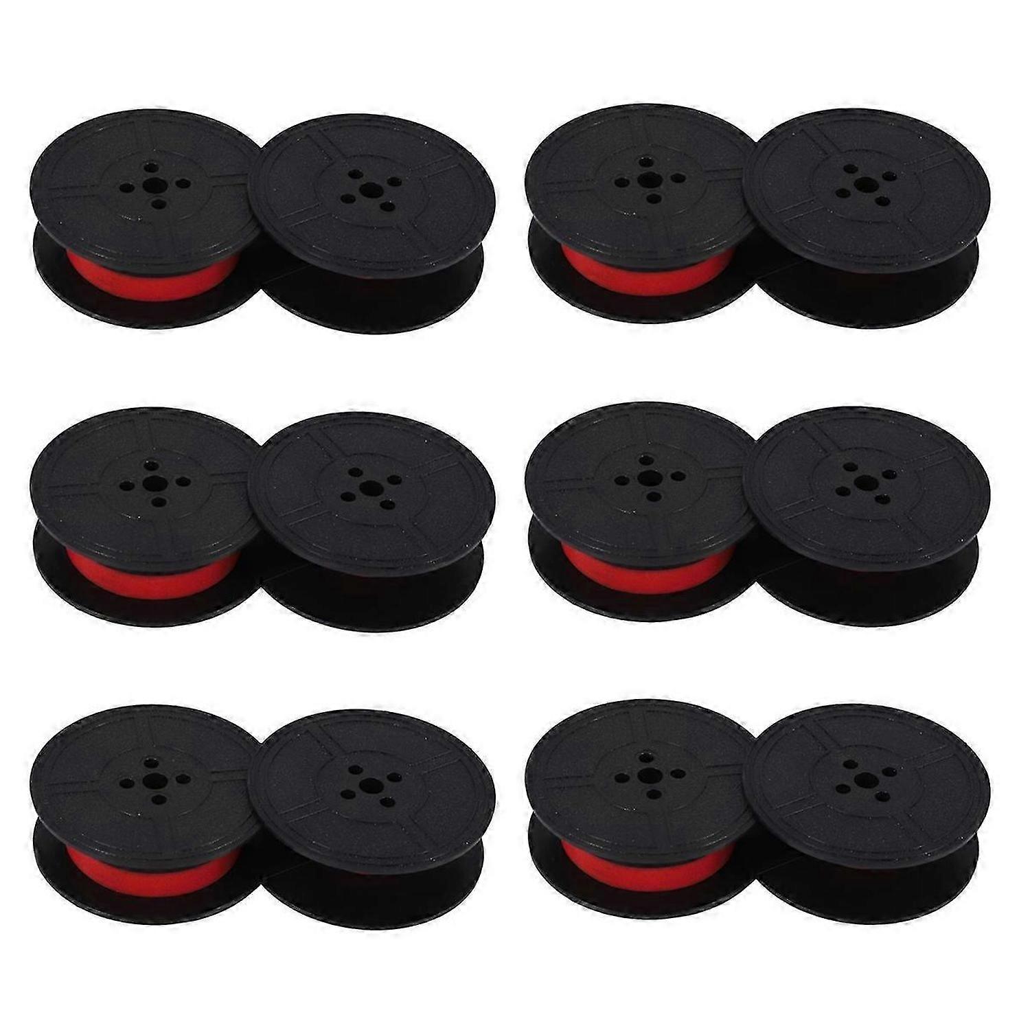 6Pack Typewriter Ribbon Twin Spool Red & Black for Most Typewriter