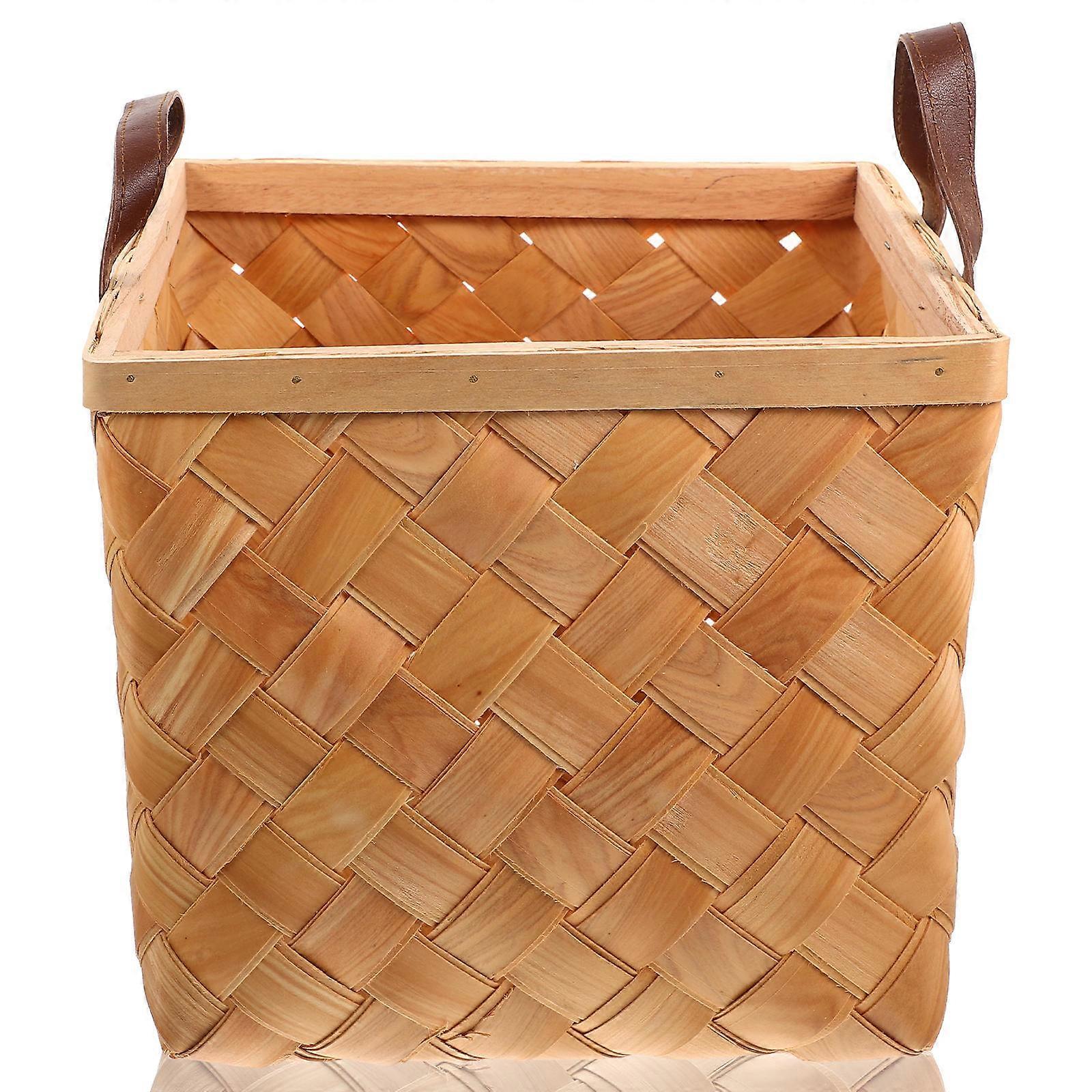 Wooden Fruit Basket for Storage Use Handheld Fruit Picking Basket