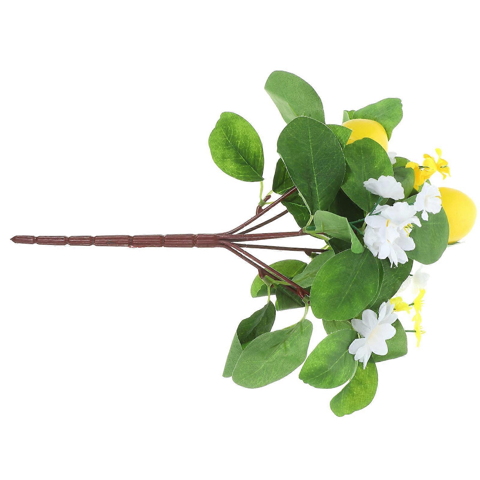 Lemon Branch Decor Decorative Faux Plant for Desktop Use 3Pcs Set
