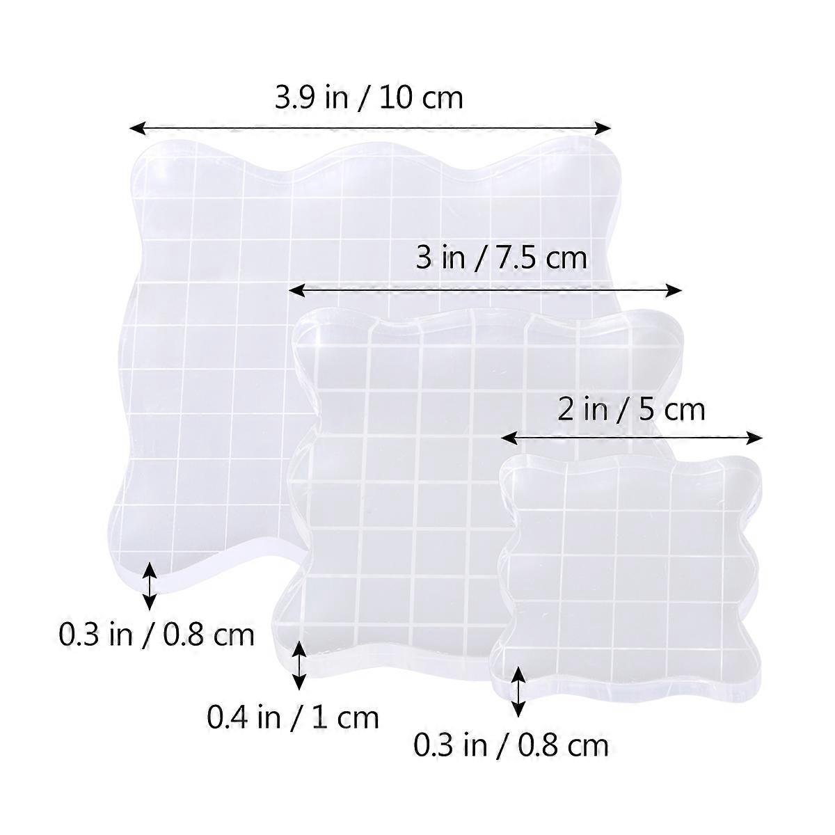 Stamping Block Acrylic Set for Scrapbooking Crafts Making 3Pcs Clear Blocks