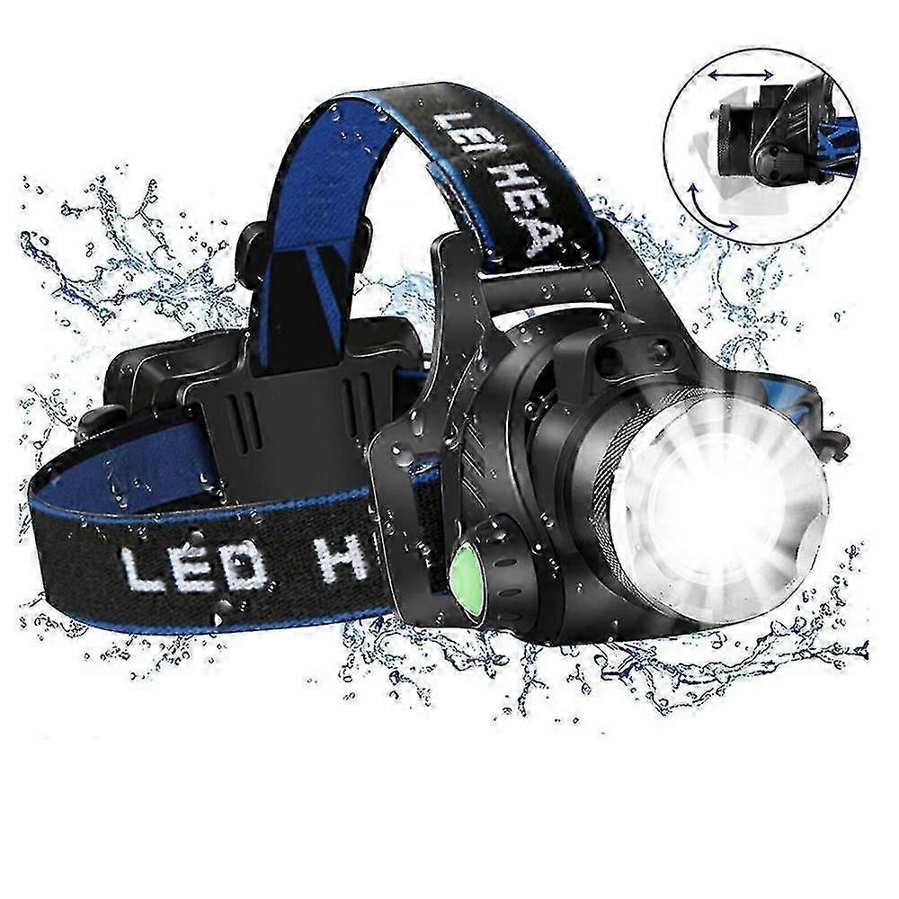 Most Powerful Led Headlamp, Waterproof, Usb Rechargeable, 4 Light Modes, Great For Camping, T6, 80000lumens