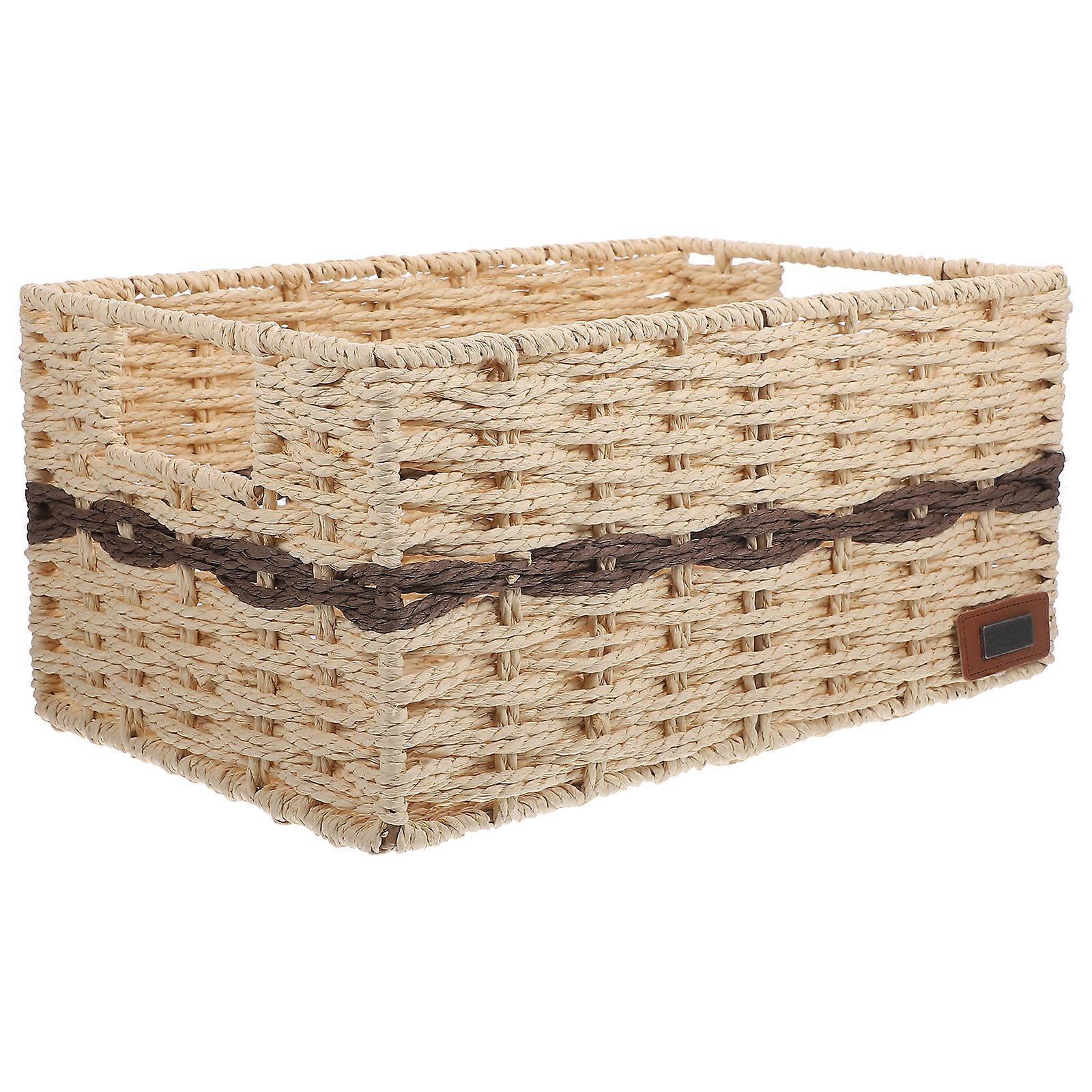 Storage Basket For Homeowners In Kitchen Woven Design Multi-functional Storage 1Pack