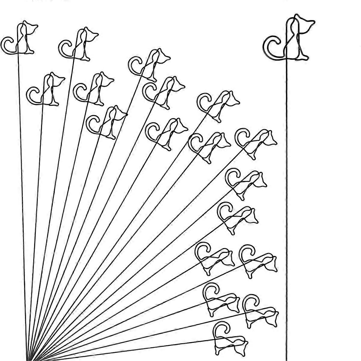 20 Pcs Gold Flower Card Holder Sticks,