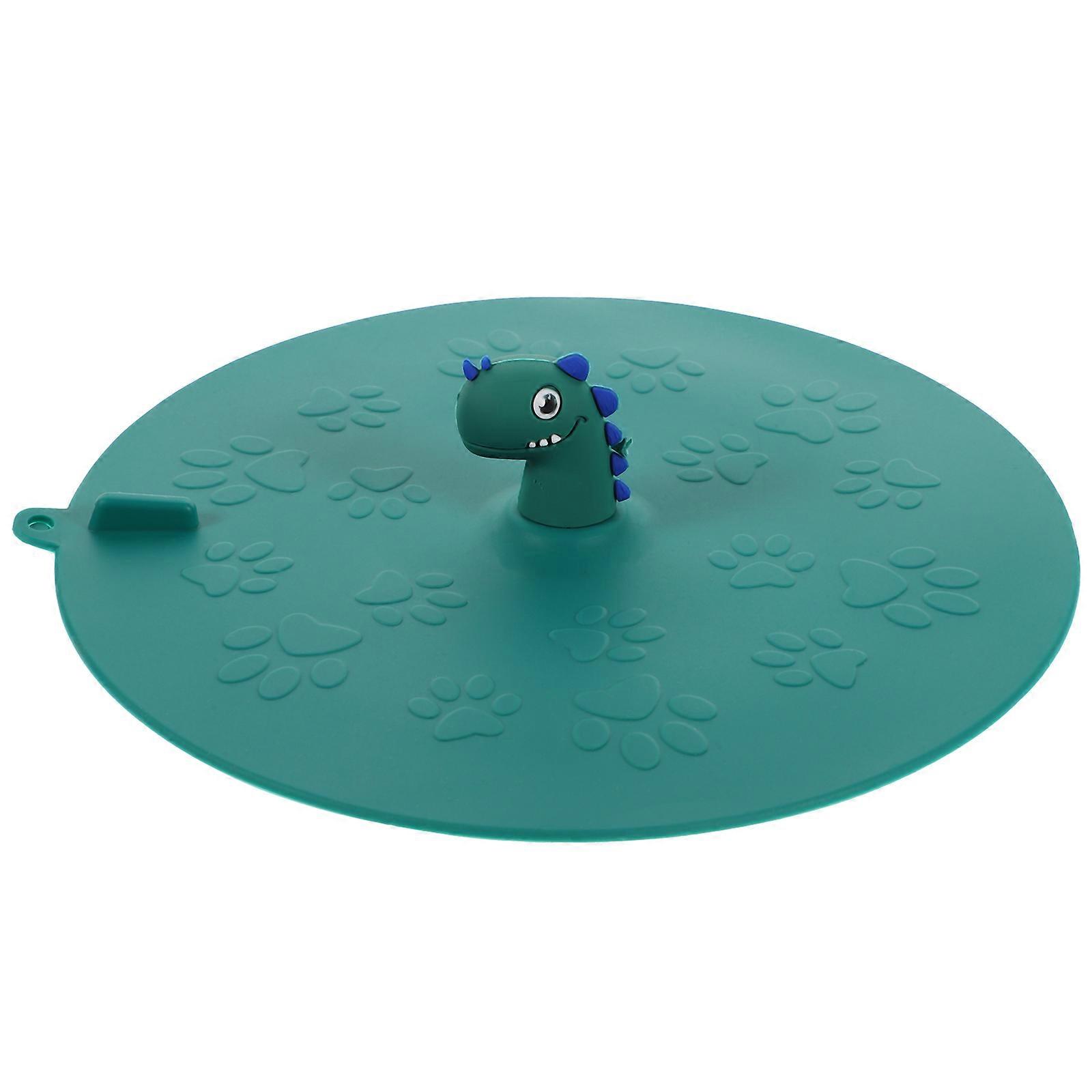 Floor Drain Protector Silicone Cover for Kitchen Use 2Pcs Green Dinosaur