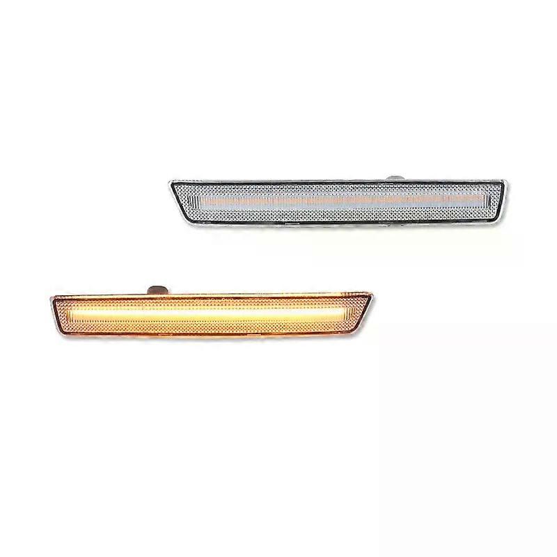 Apply Amber / Red LED Car Front & Rear Bumper Side Marker Turn Signal Lights For 2015-2023 Dodge Challenger Fender Side Marker Lights