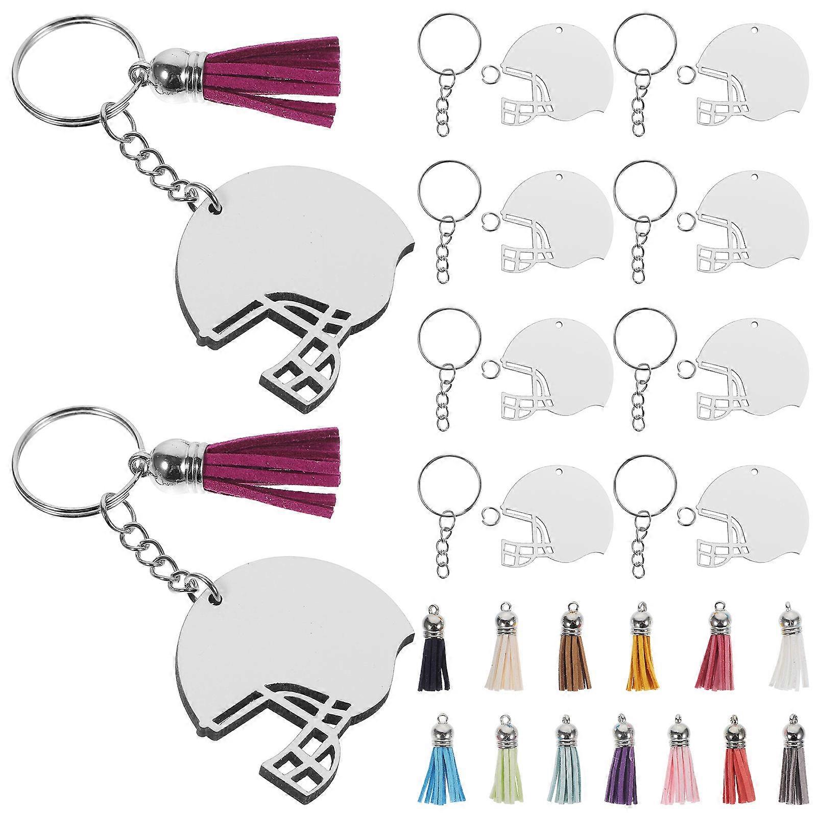 DIY Keychain Blanks 90 Sets For Souvenir Making And Craft Enthusiasts 4.70X4.20X0.30CM Silver MDF Design