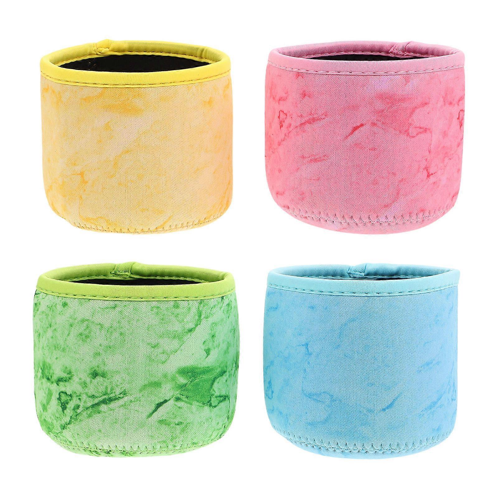 Insulated Ice Cream Sleeve Neoprene Temperature Maintenance Cylindrical Design For Hot And Iced Drinks 4Pcs