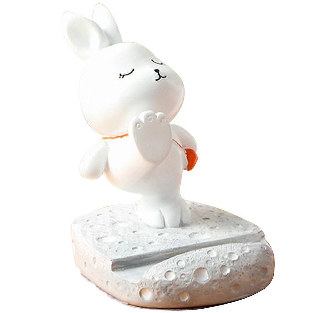 Adorable Bunny Phone Support Desktop Display For Friends And Families In Charming White Color For TV Show Watching 3Pcs