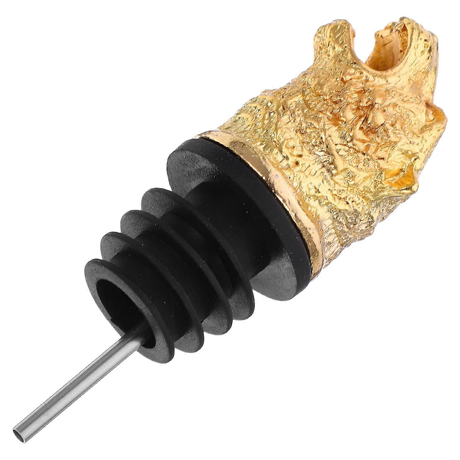 Zinc Alloy Bottle Pourer With Animal Head Shape For Casual Gathering 3.7×1.2×1.2in Functional And Stylish 1Pcs