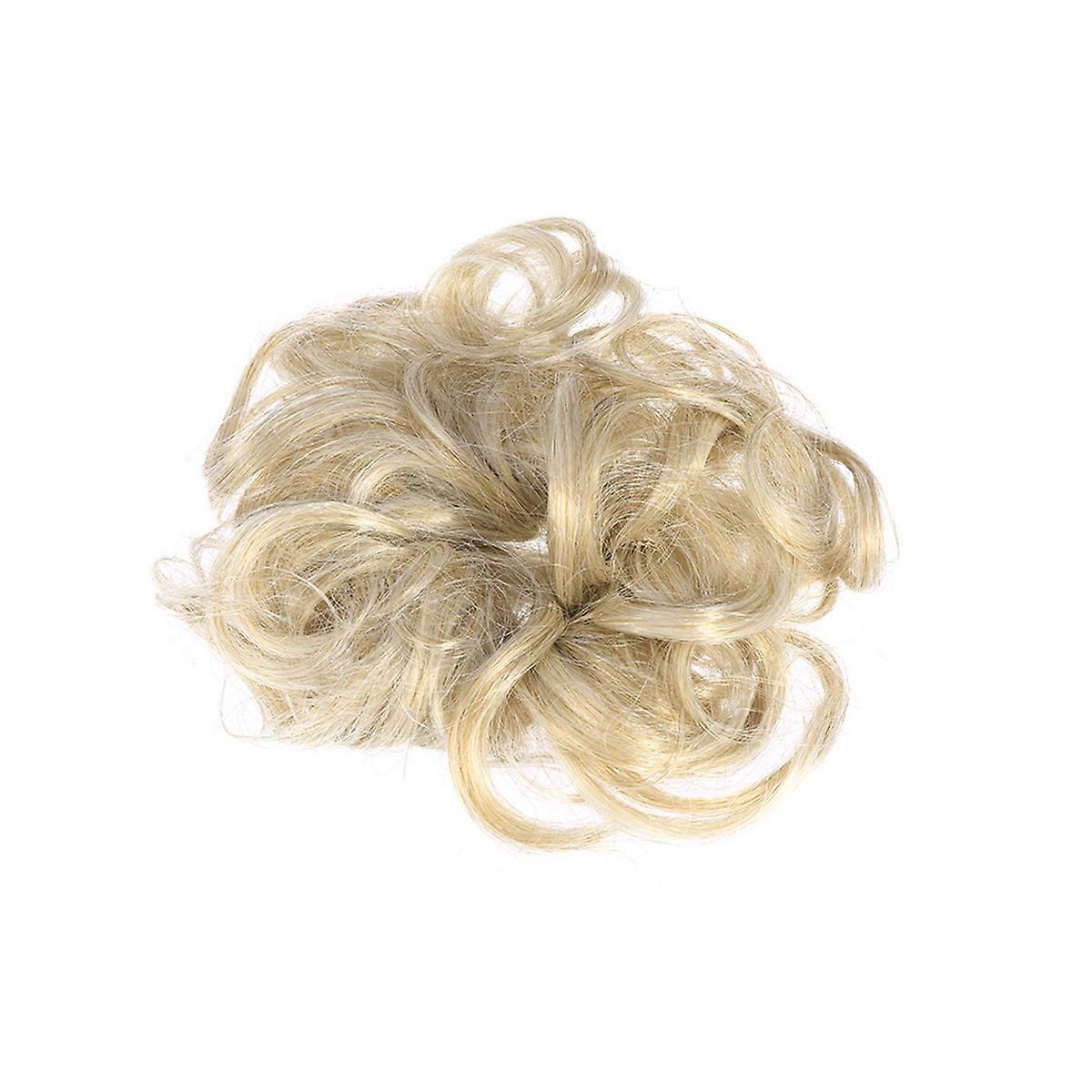 Bun Hairpiece Wavy for Decoration 2Pcs Golden Elastic Curly Hair Extension Bun