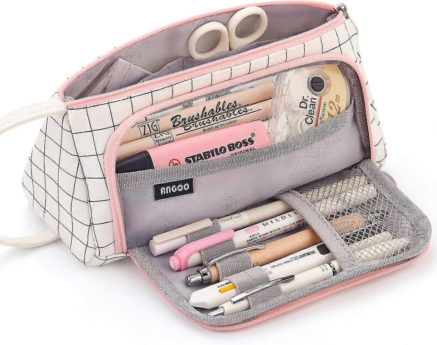 Bleistifttasche mit großer Kapazität Schreibwarentasche Bleistifttasche Mittelschule Schülerbüro Student Mädchen Erwachsenengeschenk - Geprüft