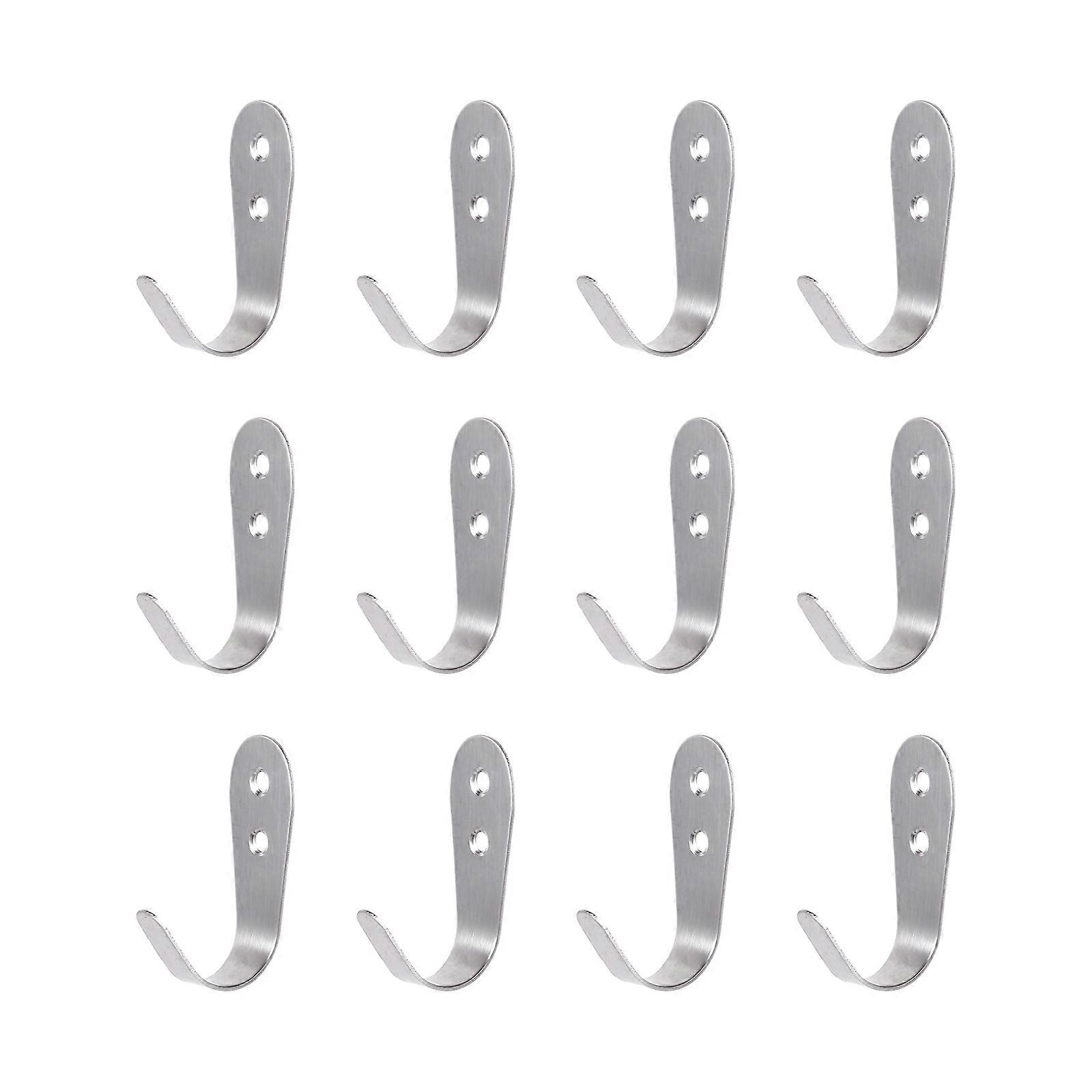 Stainless Steel U-Shape Clothes Hanging Hook For Home Organizing 12Pcs Retro Design Hooks 6.5X5Cm