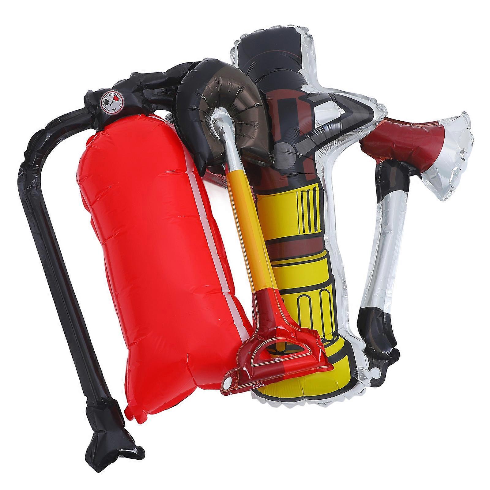 Fire Extinguisher Shape Balloons 4Pcs for Firefighting Party Decorative Multi Aluminum Foil