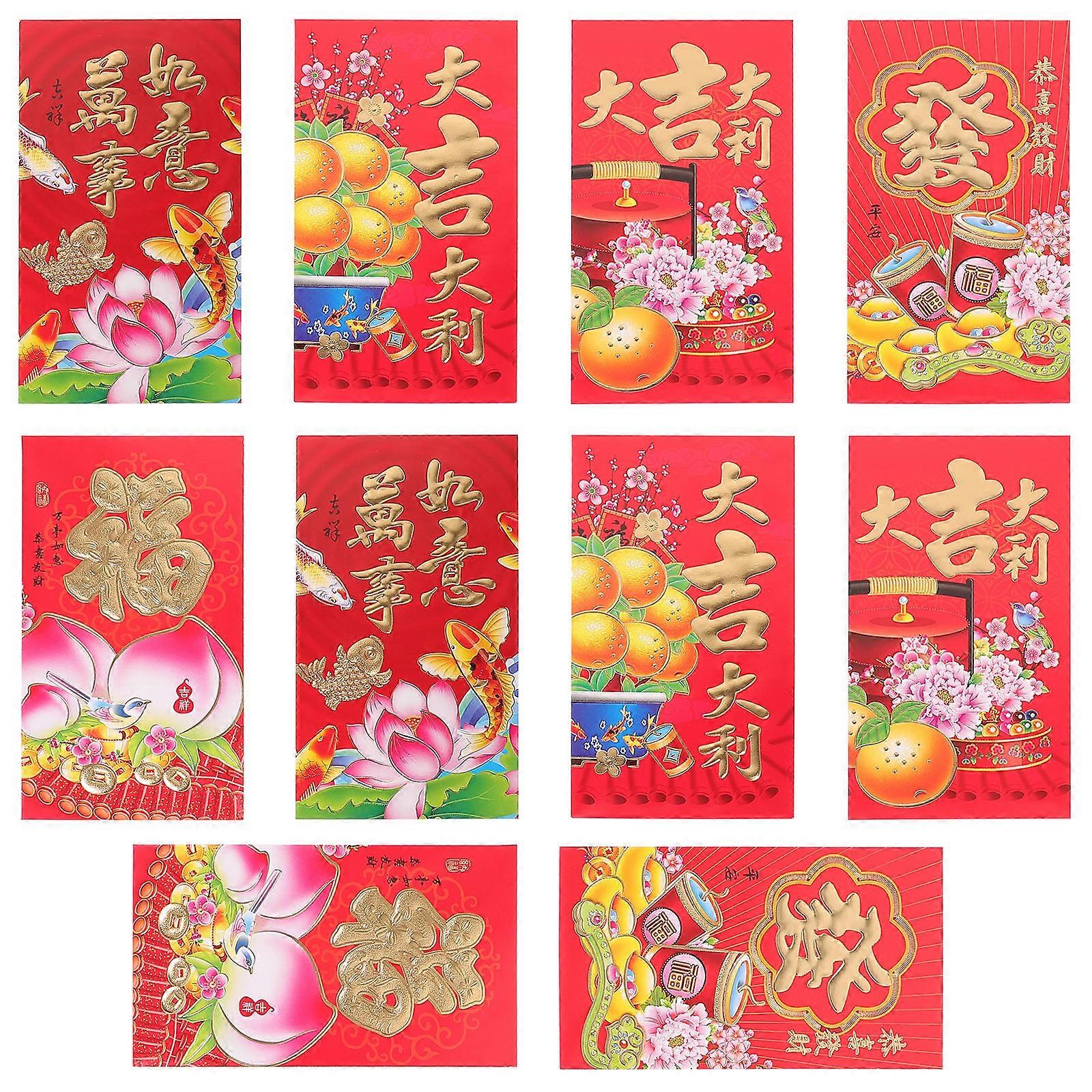 2024 Red Packets For New Year Suitable For General Public Rectangular 6.3X3.5In Gift Giving 100Pcs