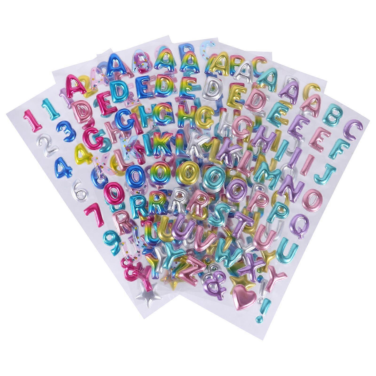Number Stickers Three-dimensional Stickers Students 20.00X9.00X0.40cm Word Formation 6 Sheets