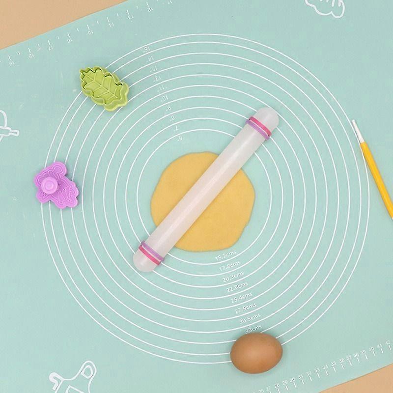 Rolo de massa de plástico PP 9 polegadas 23 cm com anel de borracha rolo de massa doméstico faça você mesmo