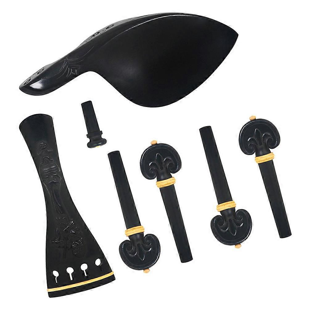 Violin Accessories Set 3 Sets For Musicians Perfect For Practice And Performance With Classic Black Wood Material Designed For Tuning And Maintenance