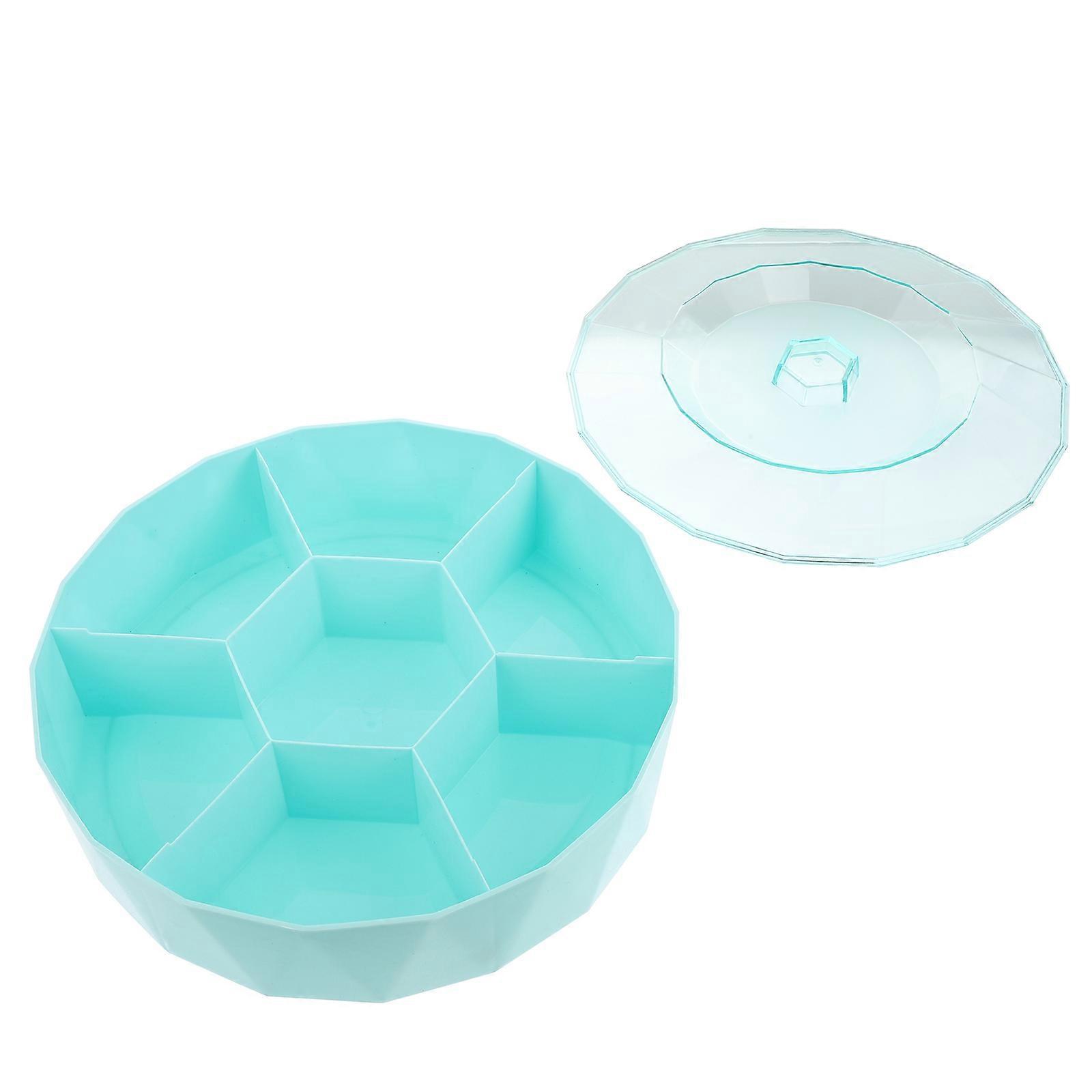 Snack Tray with Lid Transparent Grid Storage Box for Storage 2Pcs Container