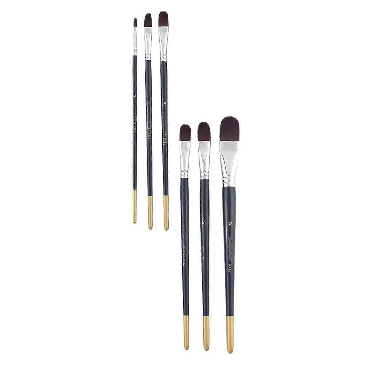Oil Painting Brushes Wood Handle for Drawing 6Pcs Multi-Function Art Tools
