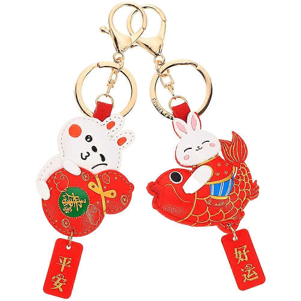 Zodiac Rabbit Keychains 6 Pcs Stylish Key Rings For Daily Use Elegant Design Comfortable To Touch