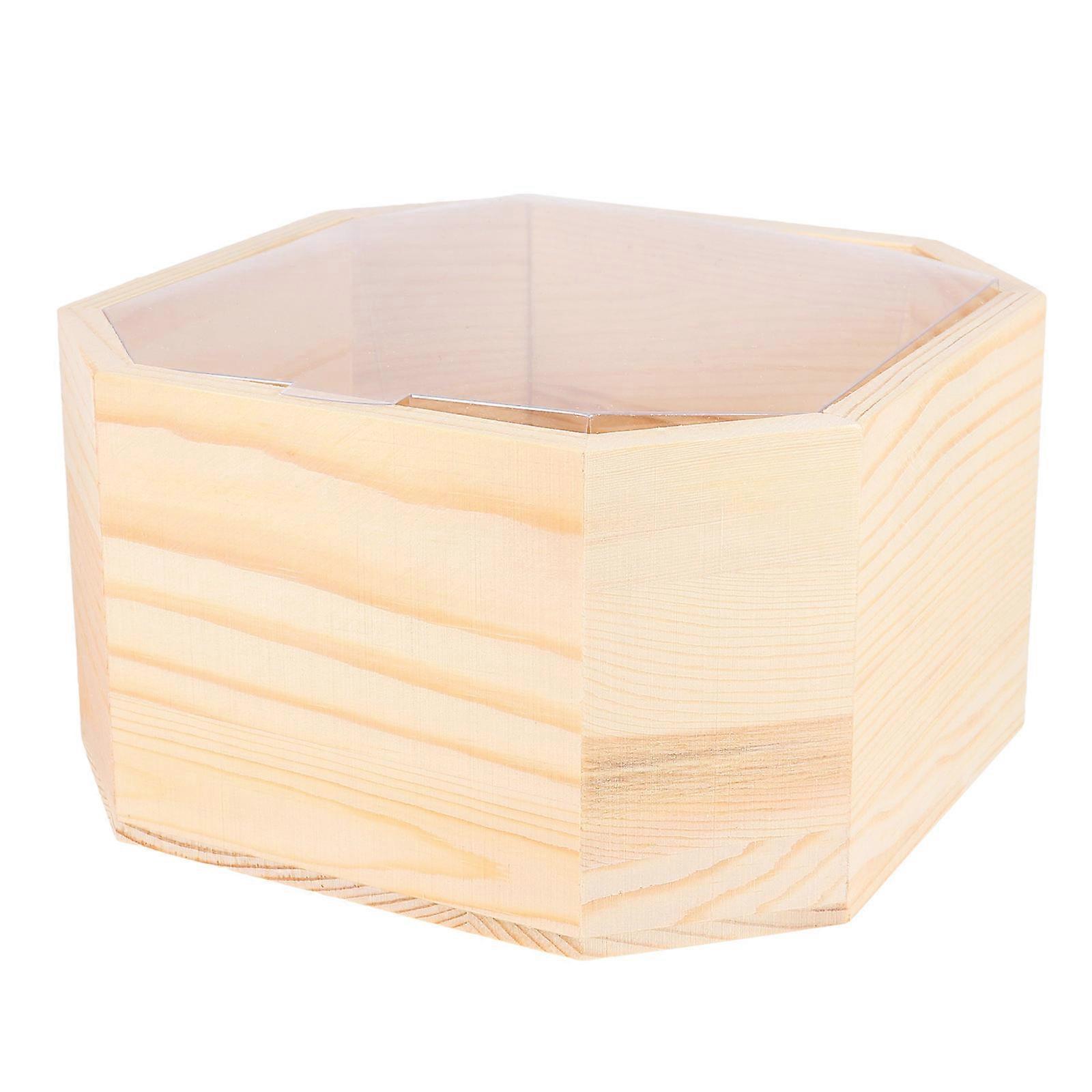 Wooden Box for Gift Packaging with Transparent Window 3Pcs Set