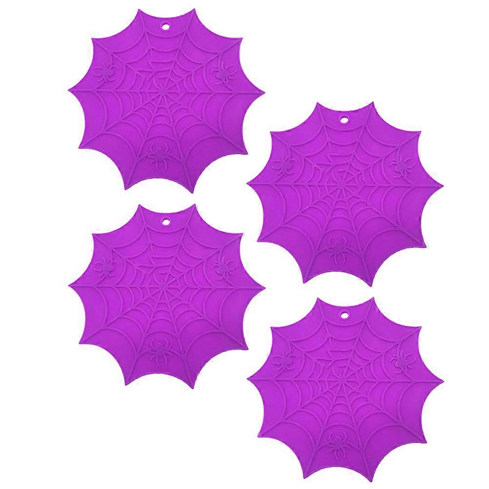 -proof Halloween Placemat Set Of 8Pcs Decorative Non-slip Insulation Pads For Tabletop Use