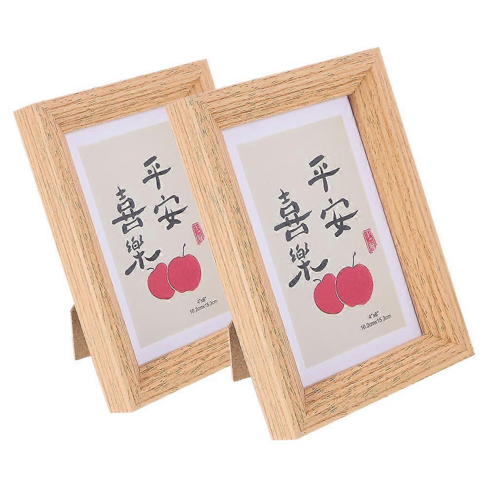 Khaki Wood Picture Frame for Photo Display Frame 8Pcs for Household Use