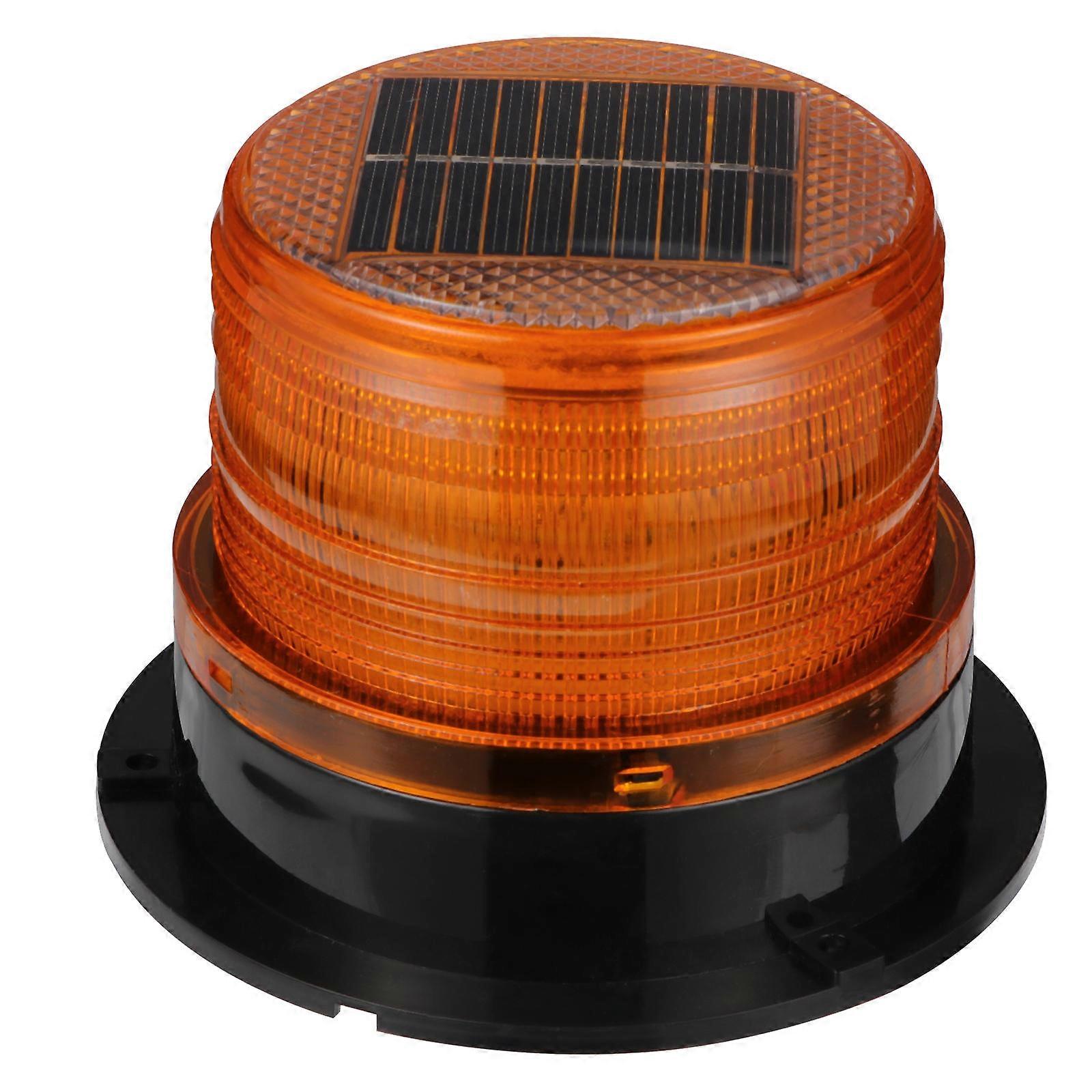 Solar Emergency Light Rotate Strobe Warning Light Yellow ABS
