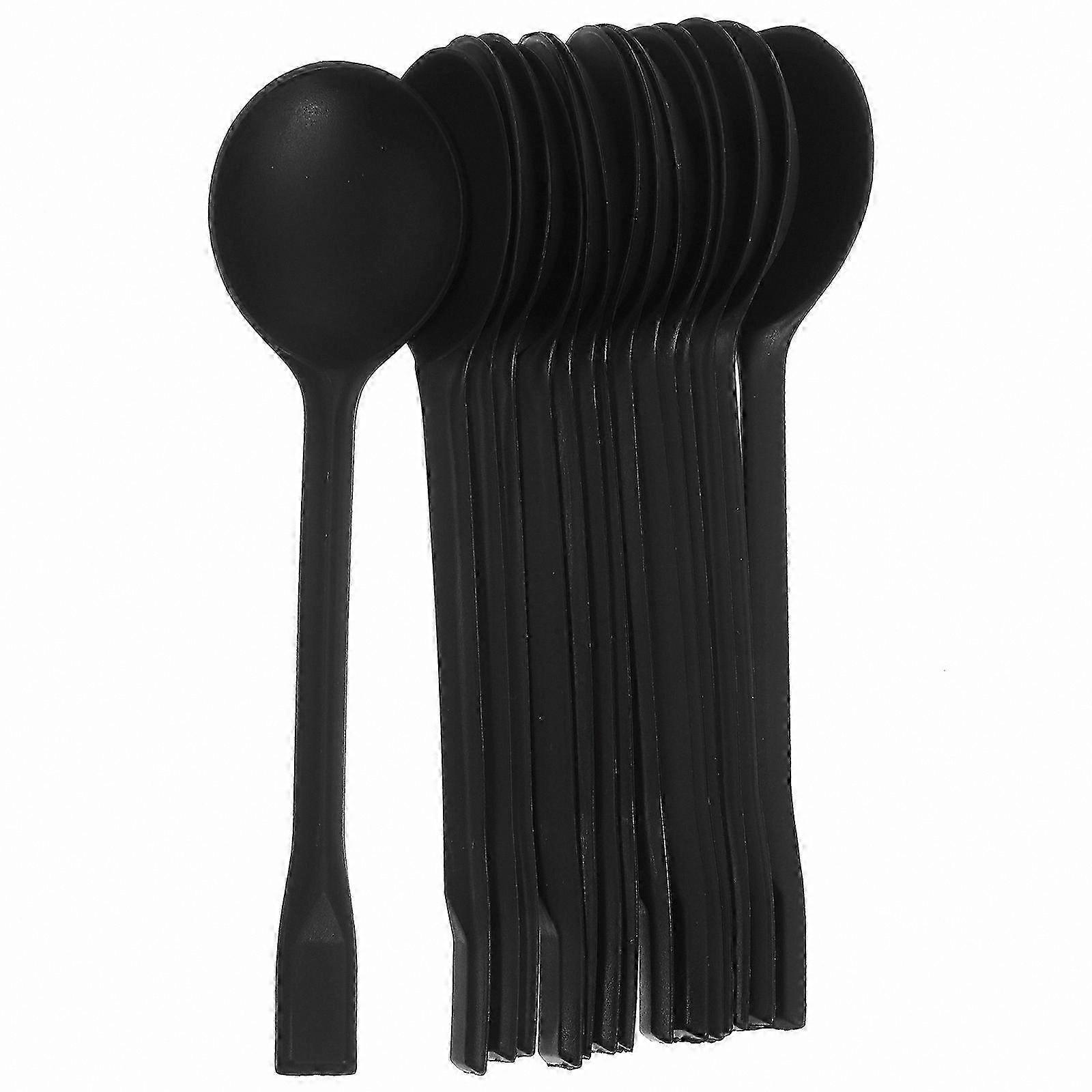 Eco-Friendly Plastic Dessert Spoons for Parties, Durable Lightweight 100-Pack