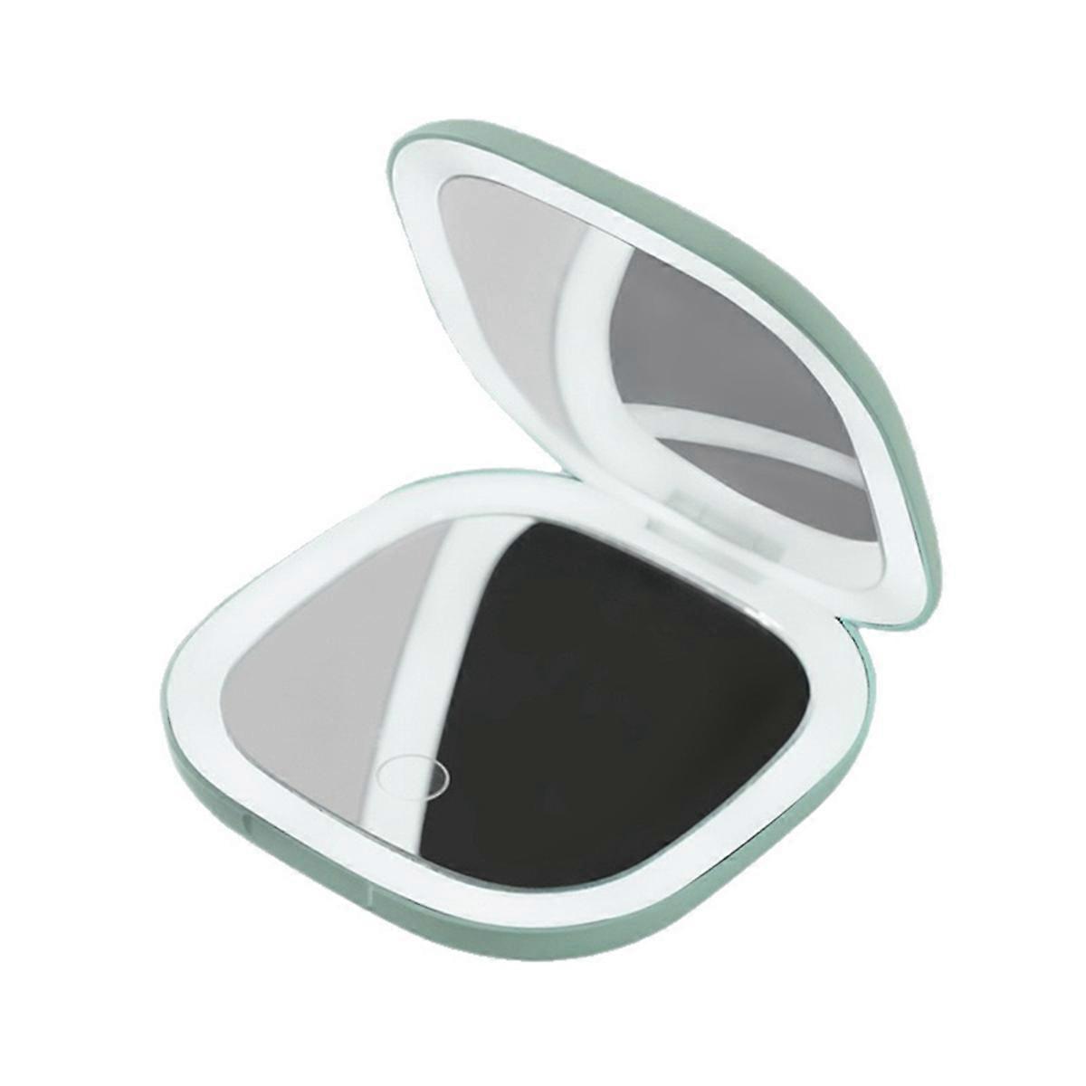 Portable Compact Mirror with Lights 5X Magnifying Pocket Mirror for Travel Dual LED Travel Mirror wi