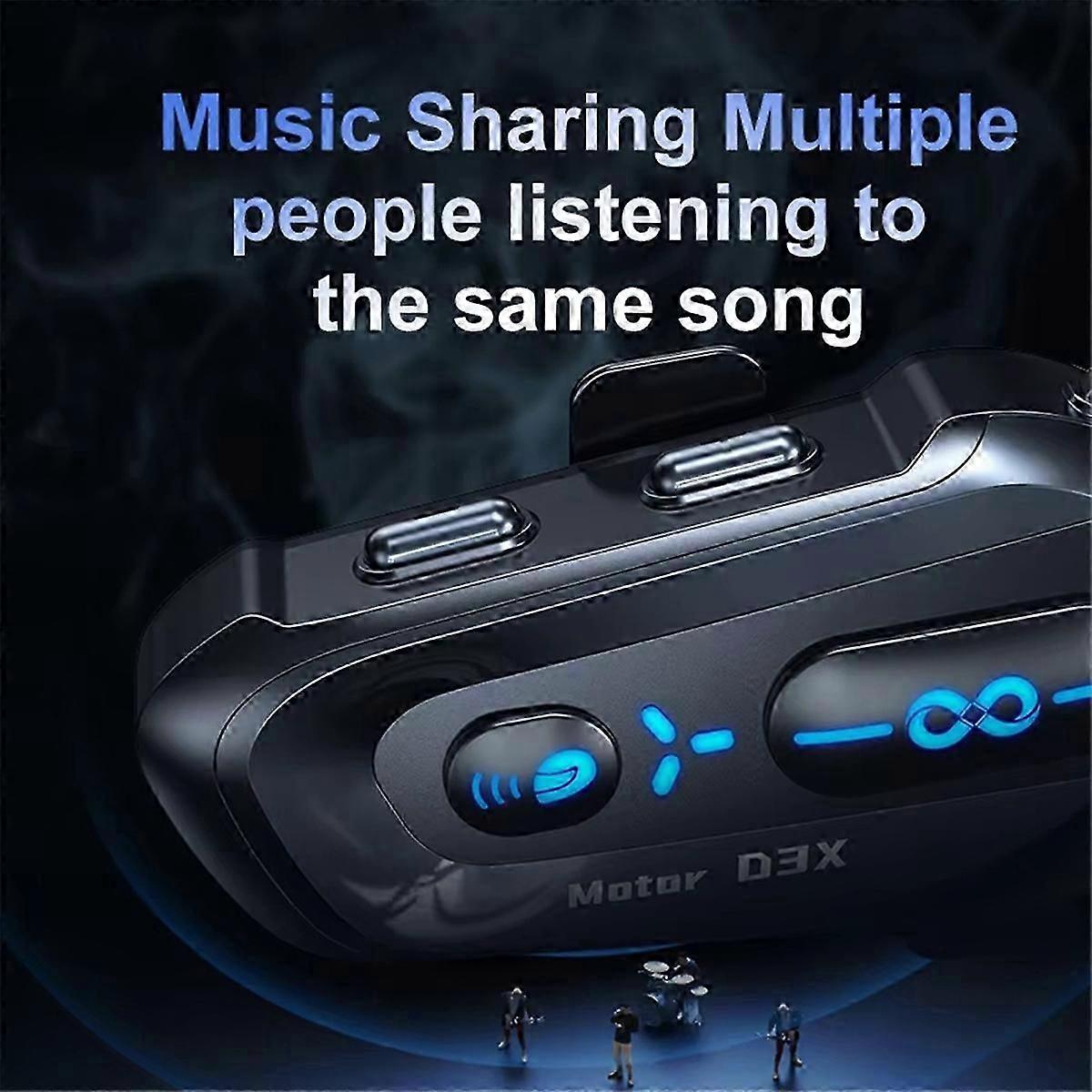 Motorcycle Bluetooth Helmet Headset Half-Duplex Intercom IP56 Waterproof Intelligent Voice Assistant