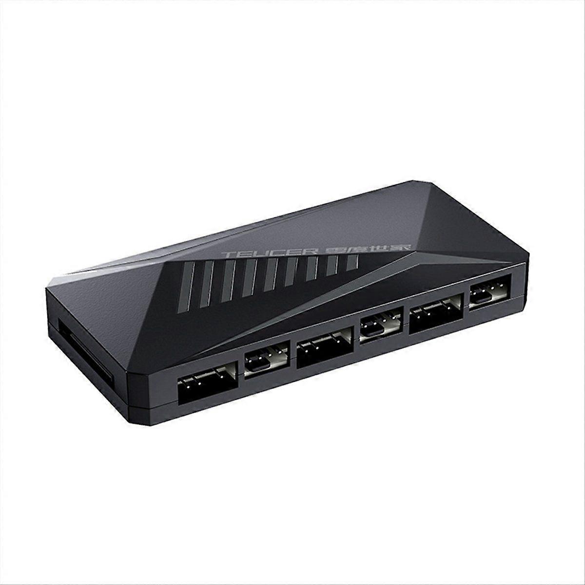 LP-6P ARGB PWM HUB 3 in 1 Controller 6 Way Splitter 4Pin PWM PC Case Cooling Fan HUB Light Control