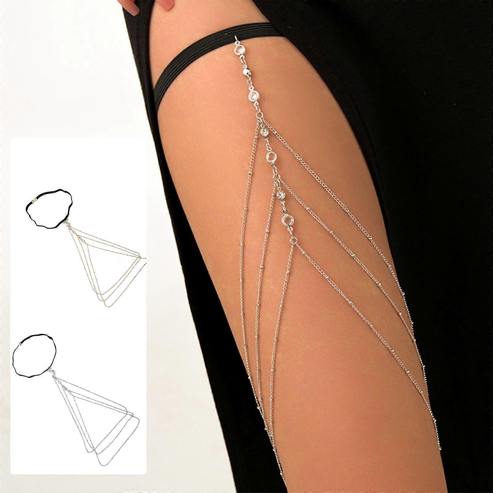 Jacenvly Clearance 2024: Diamond Multi-Layer Thigh & Beaded Body Chain Set – Opulent Home Decor