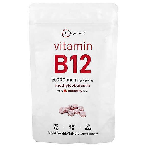 Micro Ingredients, Vitamin B12, Strawberry, 240 Chewable Tablets (2,500 mcg per Tablet)