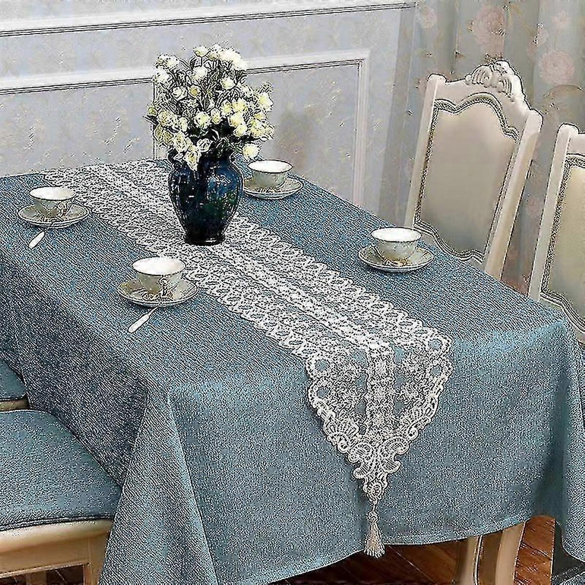 Elegant Lace Table Runner Tassel Rectangular Table Cover For Home Banquets Wedding