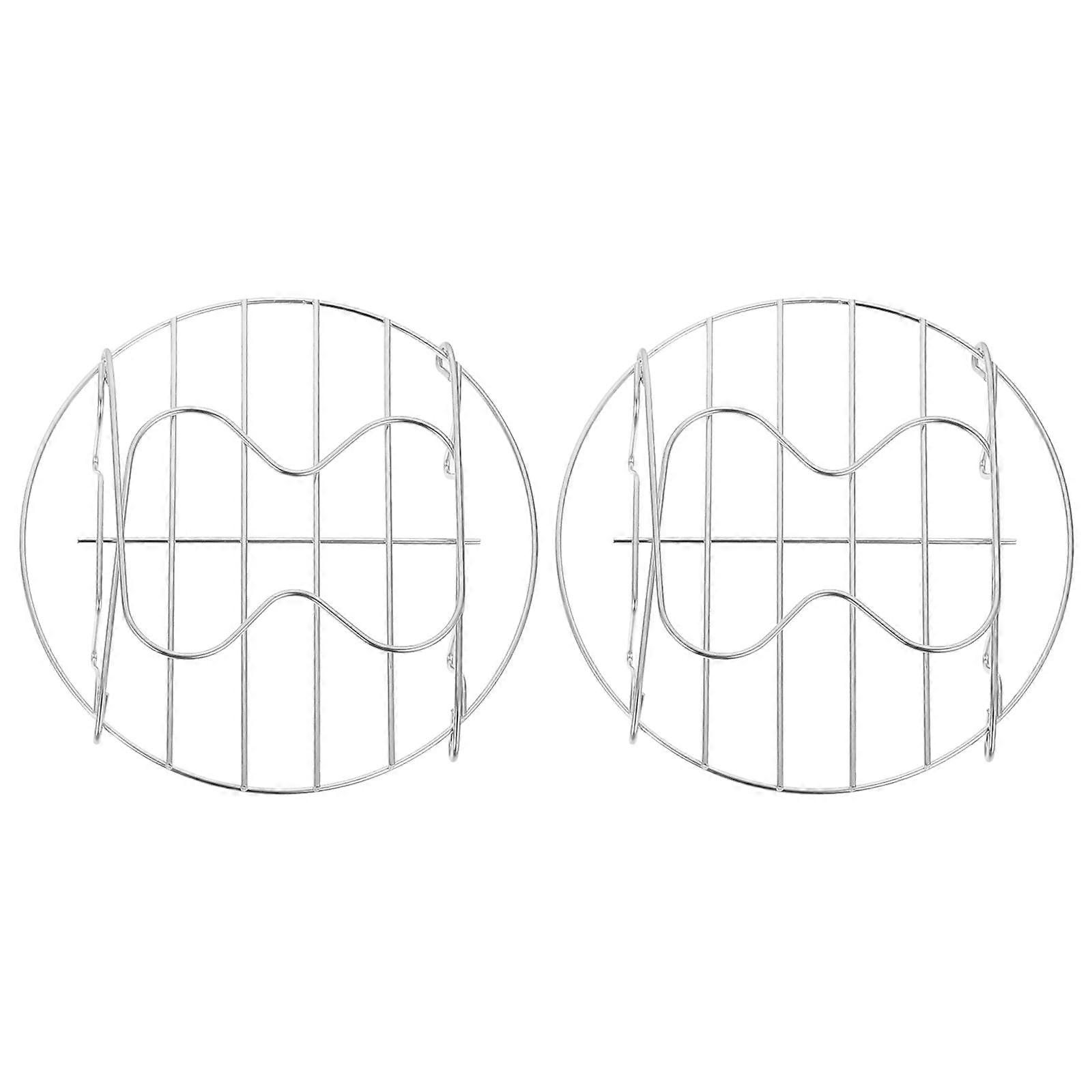 2pcs Kitchen Steamer Rack Practical Kitchen Steaming Shelf Food Steamer Bracket with Handles