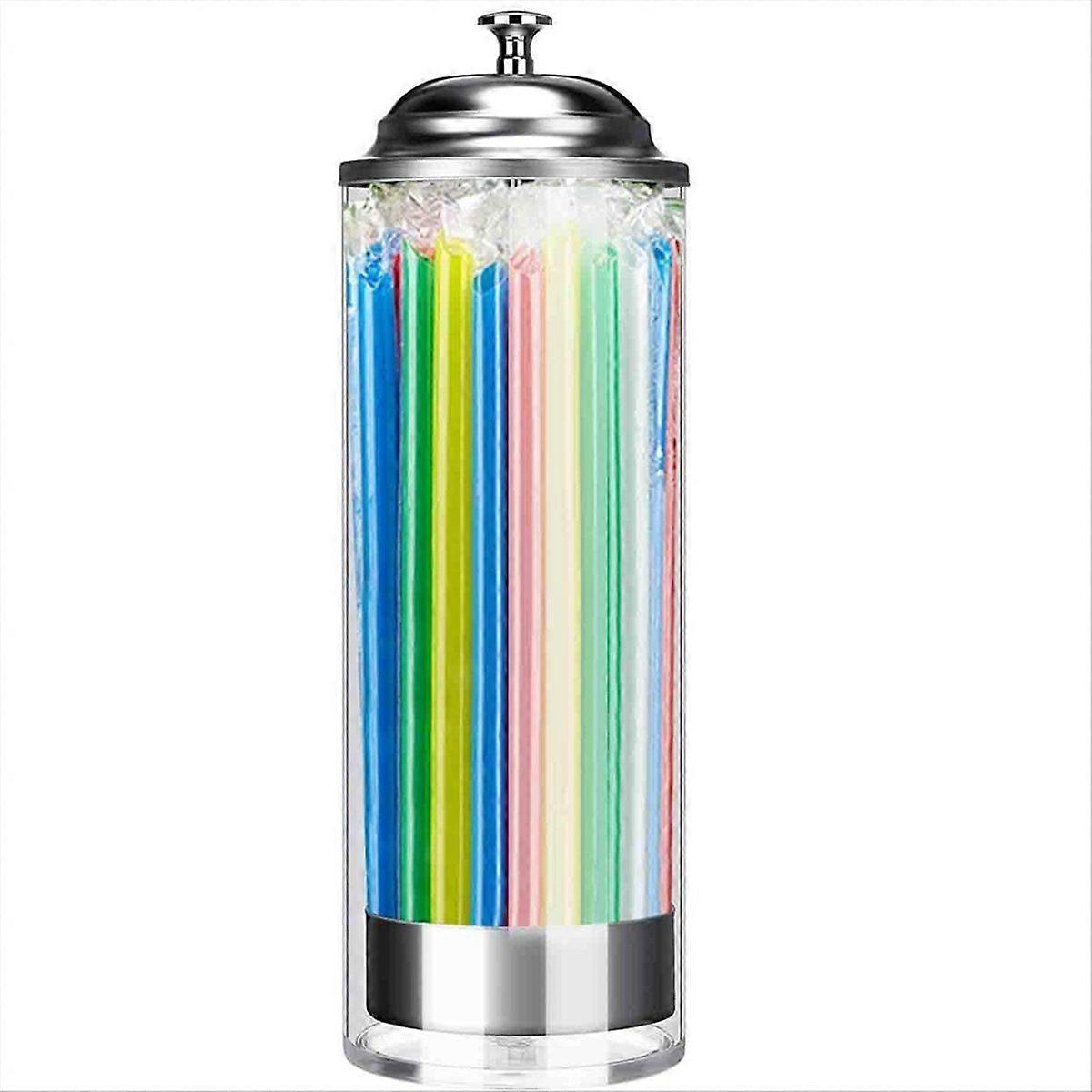 10.6" Clear Plastic Straw Holder,Drinking Straw Organizer,Transparent Organizer Container for Count