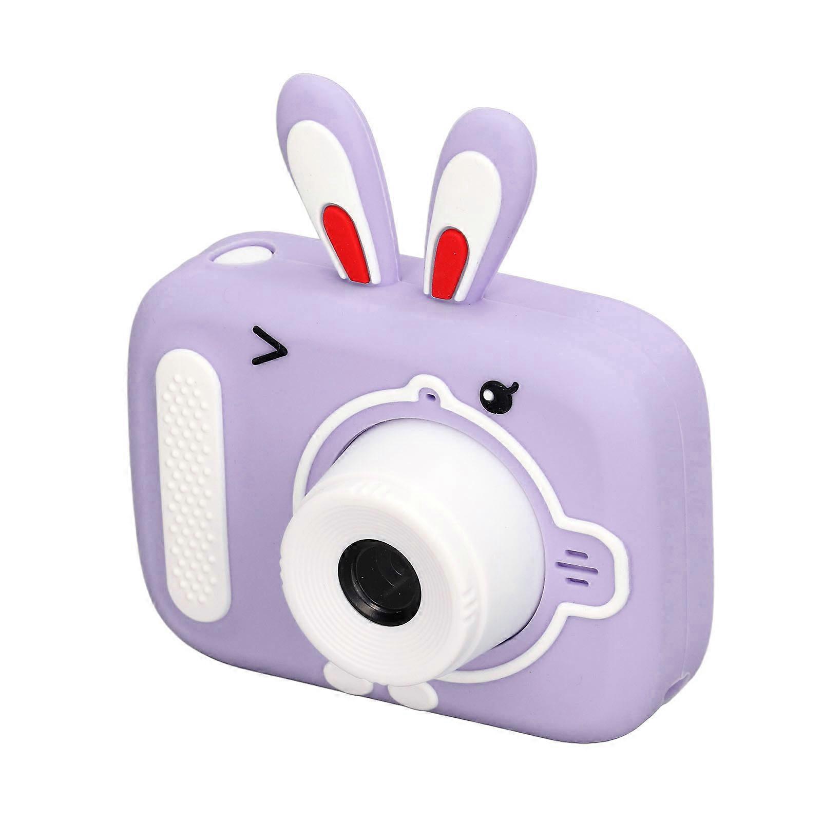 Kids Camera 2.0 Inch Color Display Timed Recording Rich Effects Video Camera Toy with 32G Memory Card and Reader Purple 