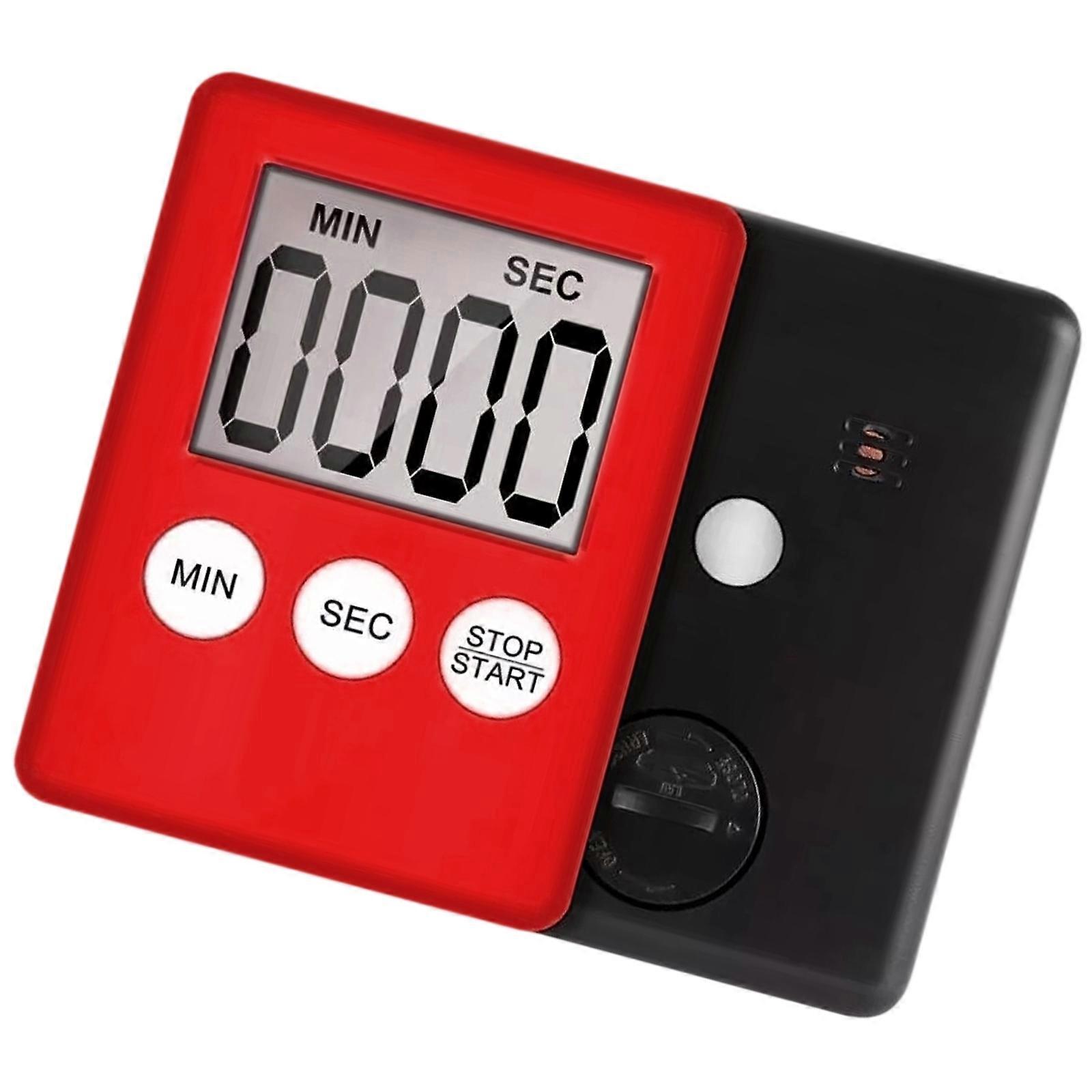 Lightweight Electronic Kitchen Timer With Magnetic Mount Clear Display Screen For Sports Cooking Efficiency  Red