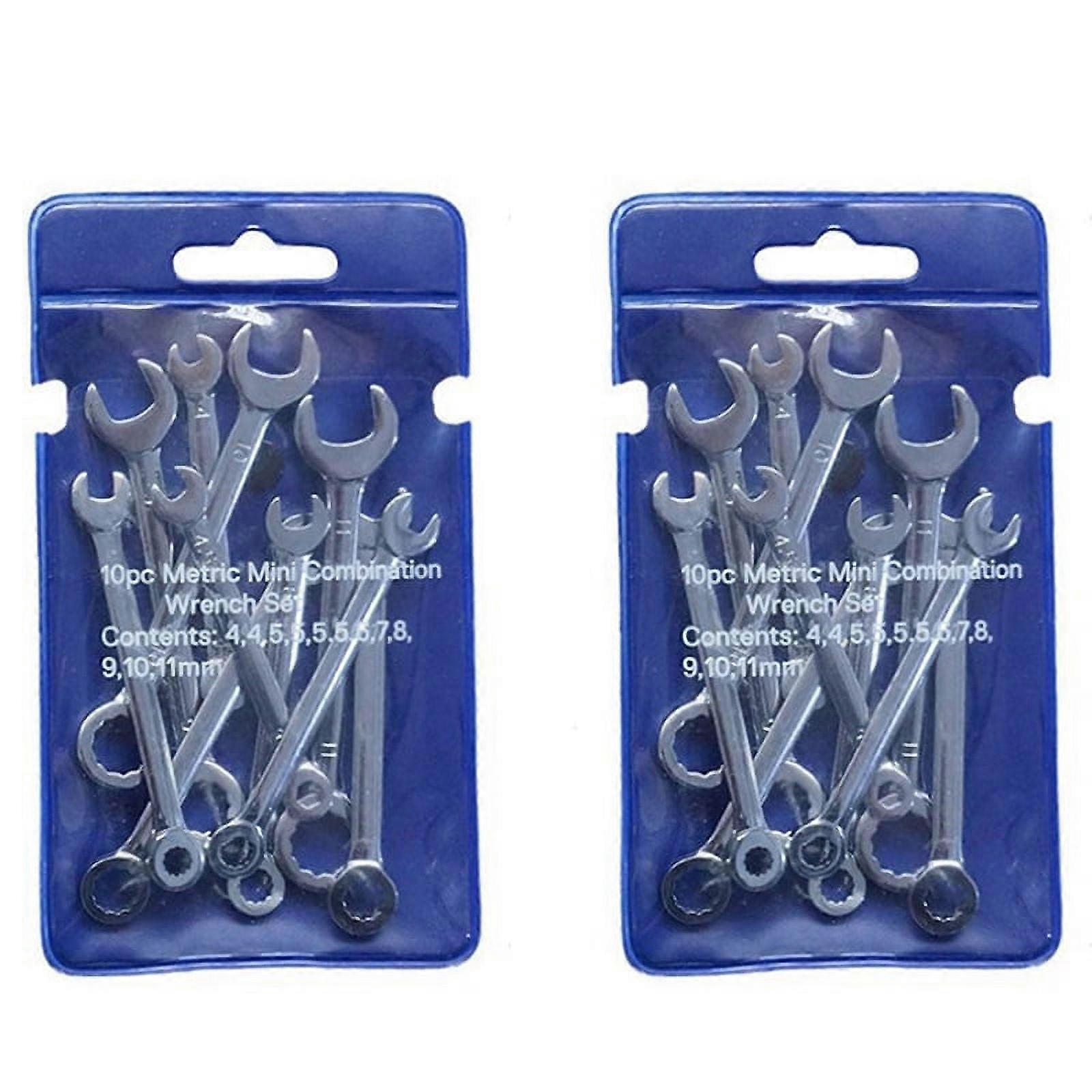 20Pcs Mini Wrench Heads Offset Ring Spanner Tools Spanner Combination Key 4-11mm Wrenches Hand Set
