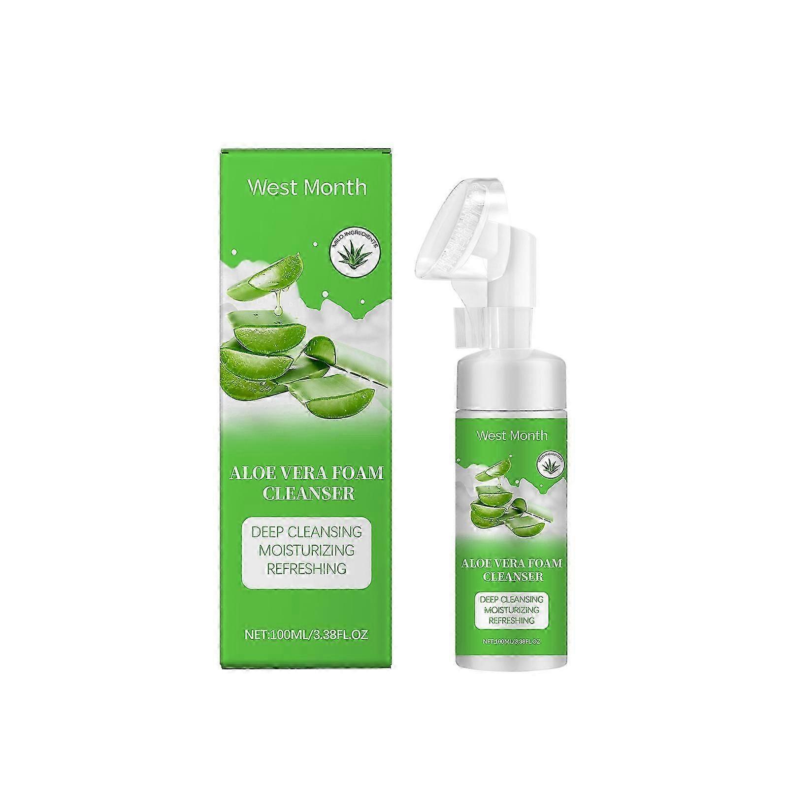 Aloe Vera Foam Cleanser for Deep Cleansing, Moisturizing & Pore Refining - Suitable for All Skin Types
