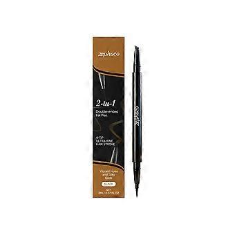 Black 2ml 2-in-1 Eyebrow Pencil Series: Provides natural, sculpted brows with vibrant color, easy to use, smooth finish, and long-lasting hold.