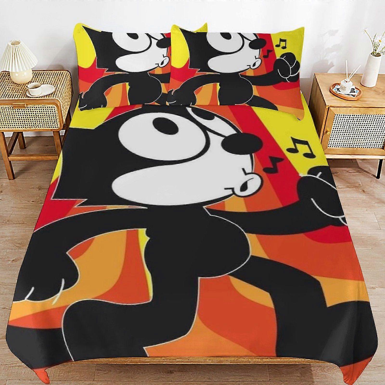 E143 Felix The Cat Consistent Build Light Sleep Soft Finish Hotel Quality Zipper Duvet Cover Sets Benefit F143