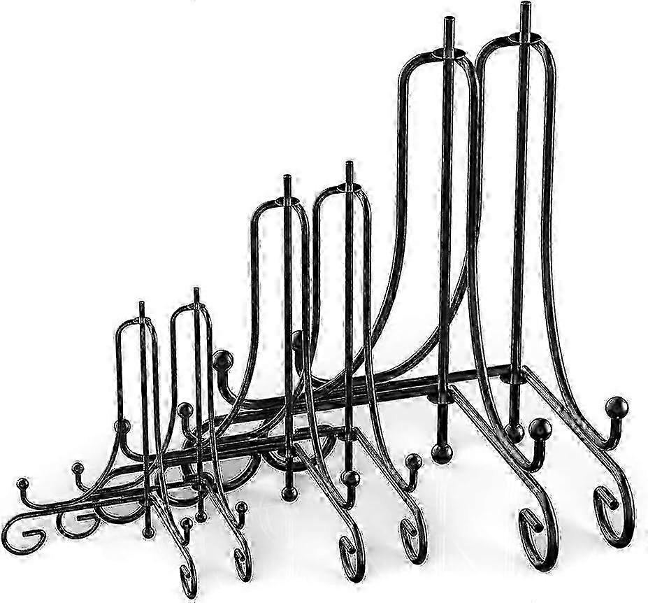 6 Pack Iron Display Stand, Iron Display Stand, Iron Easel Plate Holder Stand for Displaying Pictures, Plates, Books and Art