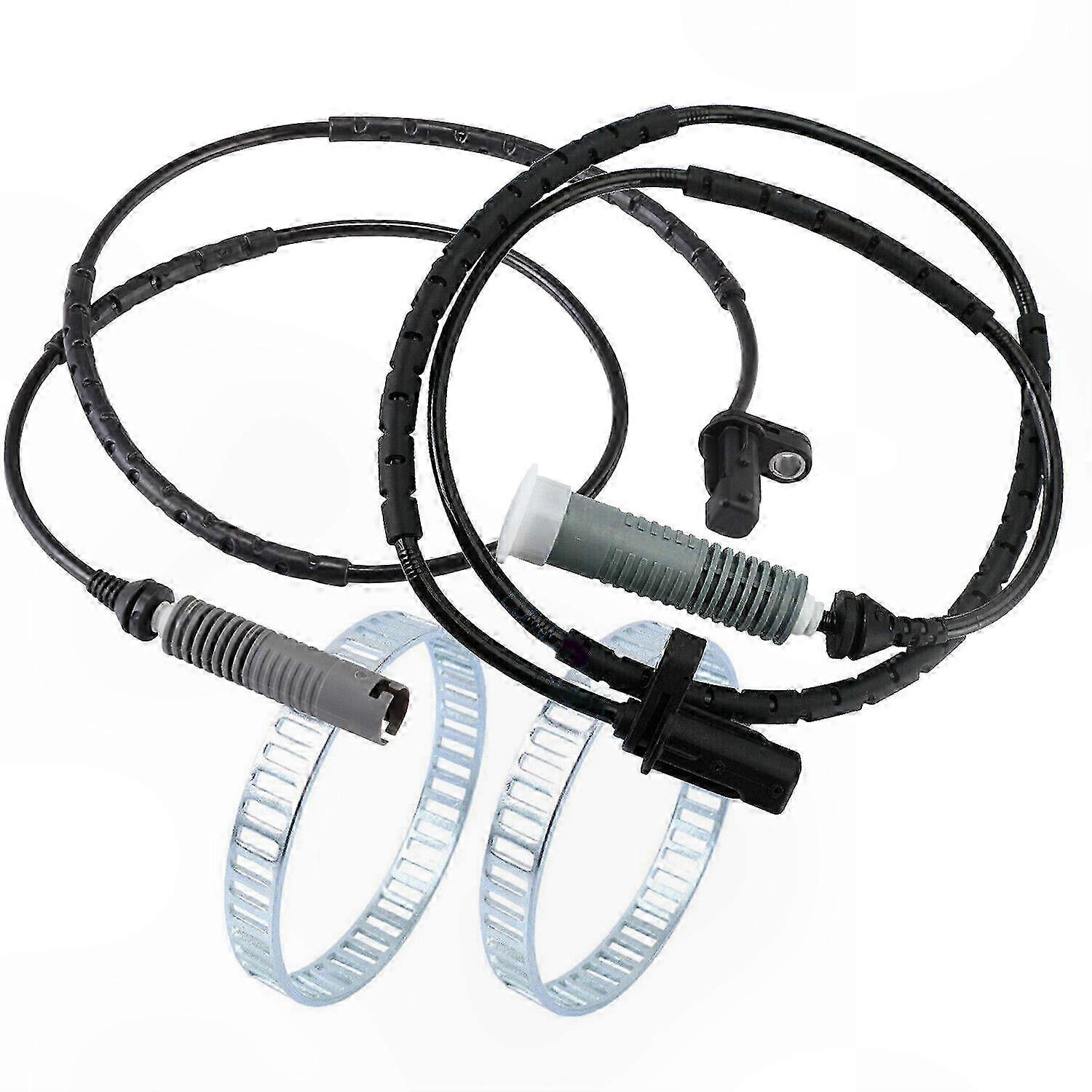 2x ABS Sensor and 2x Rear ABS Ring for  1-Series E81 E87 3-Series E90 E91 E92 320d DE-Compatible Replacement Parts