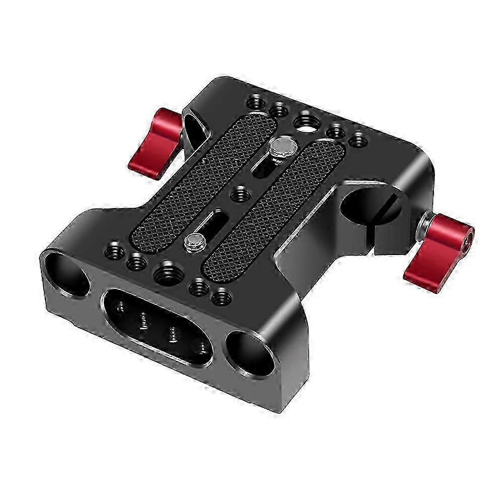 Multipurpose Camera Base Plate with 15mm Rod Rail Clamp Tripod Mounting