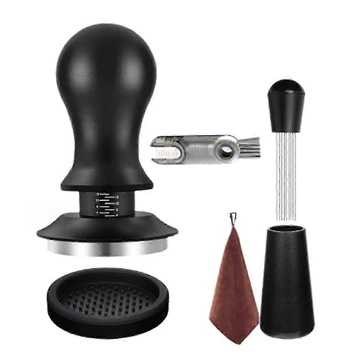 6 PCS Espresso Accessories Coffee Tamper Set with Tamper, WDT Tool, Stirrer, Frothing Pitcher 58MM