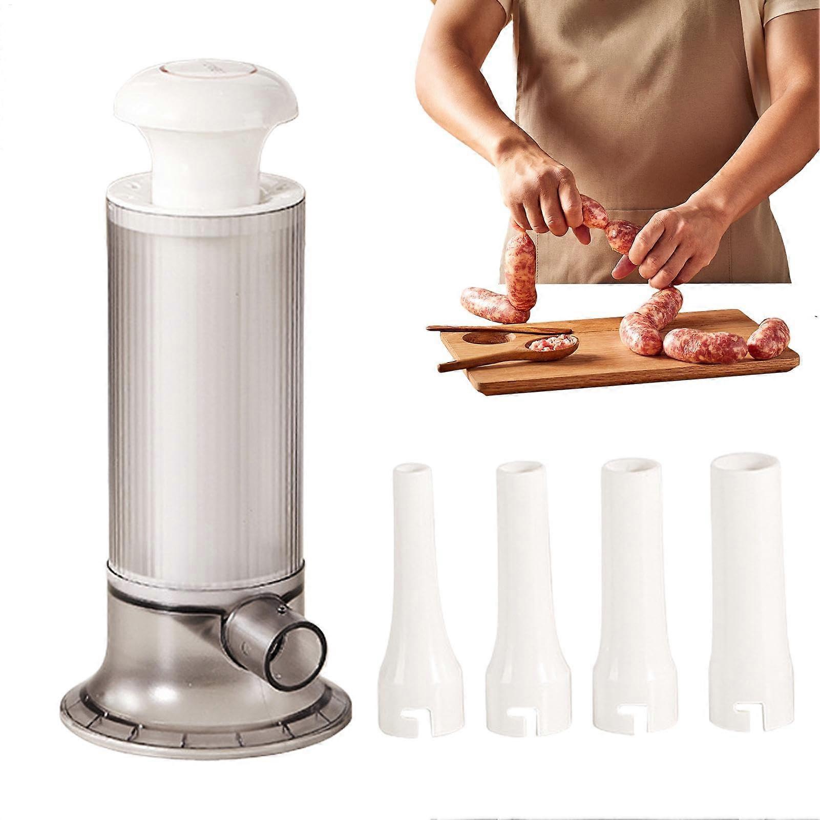 Manual Sausage Stuffer Meatball Maker with Filling Tubes for Homemade Sausages and Meat