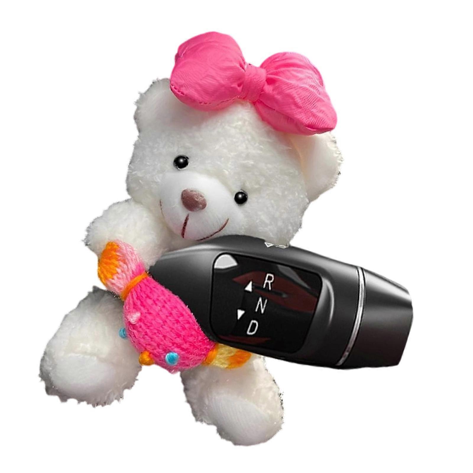 Charming Car Gear Shifting Doll Decorative Steering Column Adornment Plush Bear Accessory For Turn Signal Wiper Mirror Multicolor
